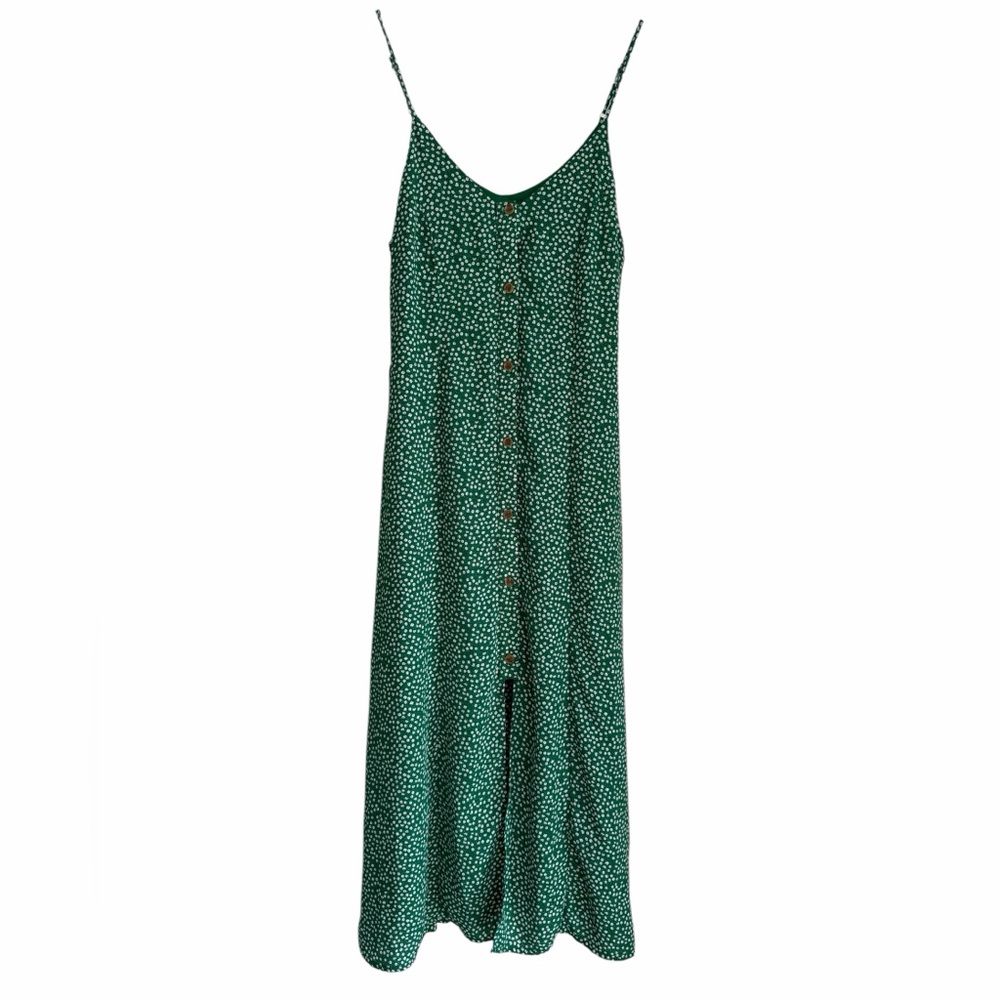 Fresh Spring Flirts Effortlessly Spaghetti‎ Strap Button-Down Dress